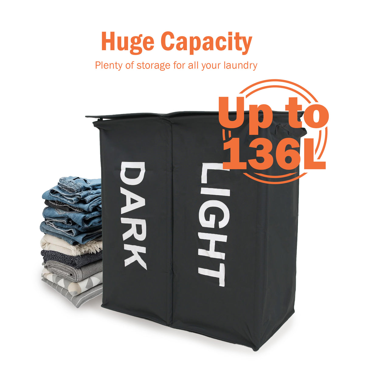 2 Section Double Laundry Hamper