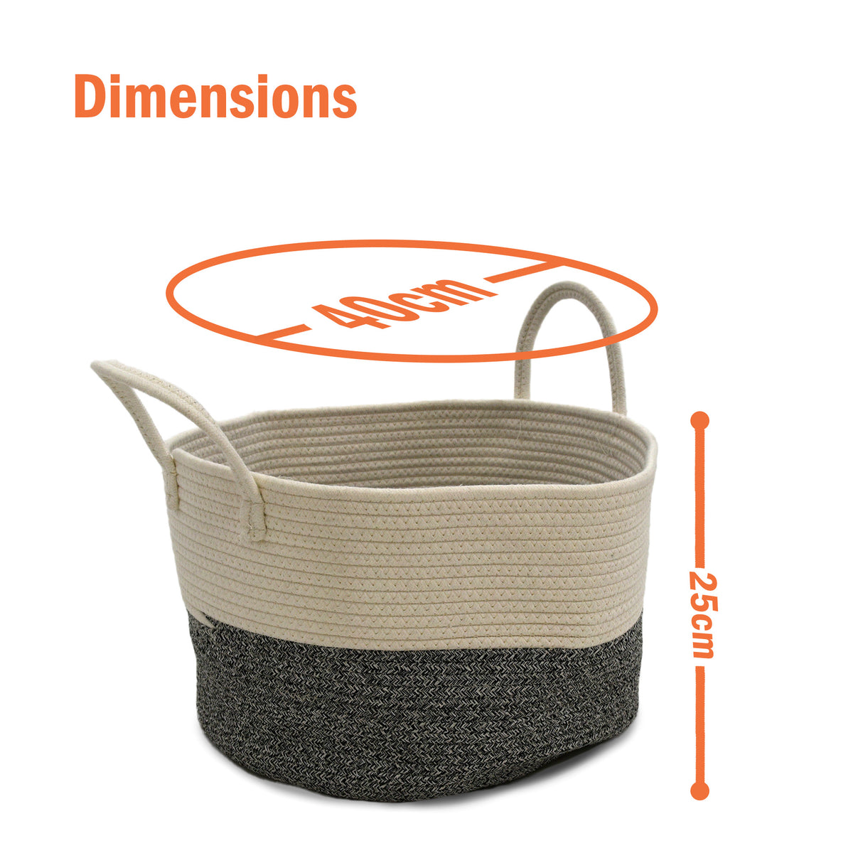 Cotton Rope Laundry Basket with Handles