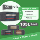 Set of 3 35L Underbed Storage Bags