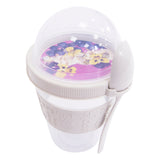 Clear Portable Cereal & Yoghurt Cups with Lids and Spoons – Reusable Overnight Oats Jar On The Go Breakfast Pots - BPA Free - 4 Assorted Colours