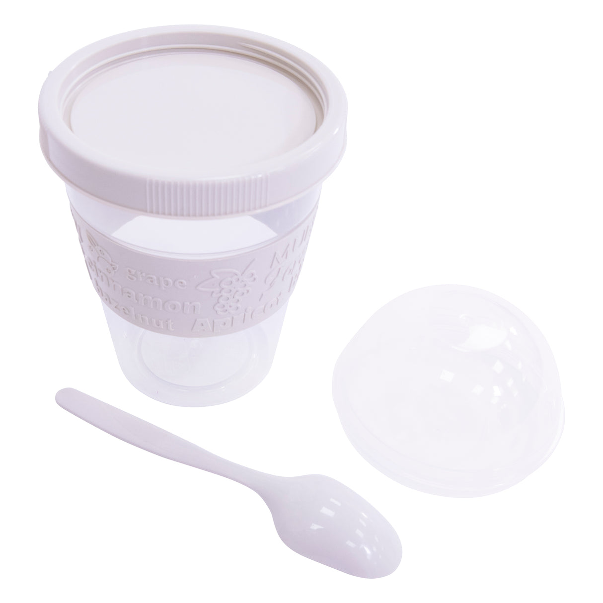 Clear Portable Cereal & Yoghurt Cups with Lids and Spoons – Reusable Overnight Oats Jar On The Go Breakfast Pots - BPA Free - 4 Assorted Colours