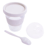 Clear Portable Cereal & Yoghurt Cups with Lids and Spoons – Reusable Overnight Oats Jar On The Go Breakfast Pots - BPA Free - 4 Assorted Colours