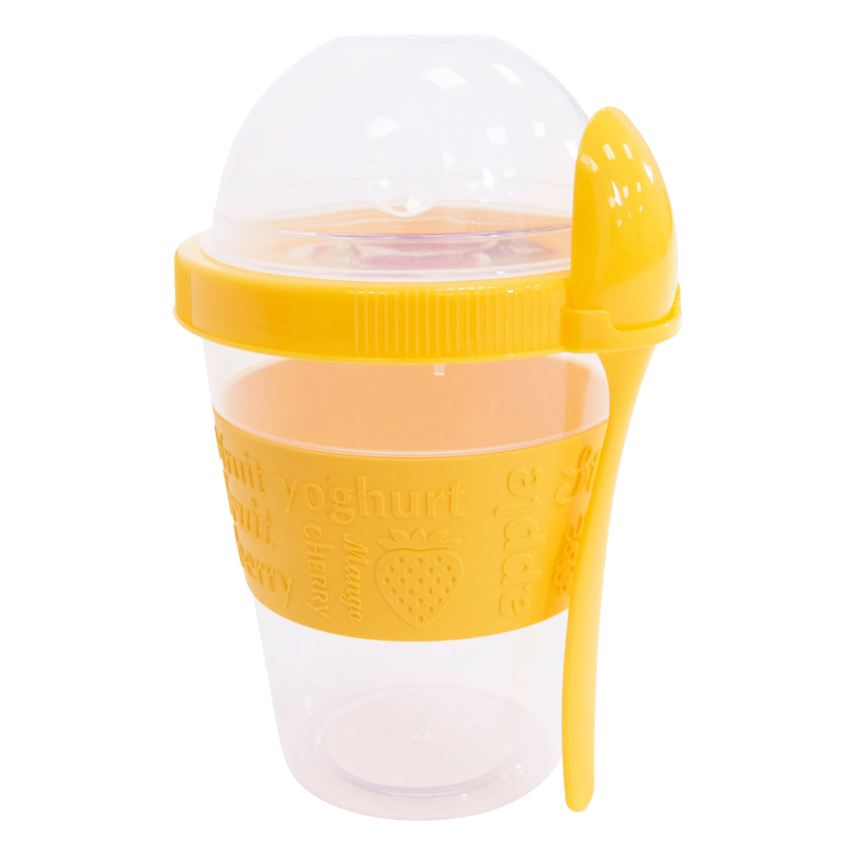 Clear Portable Cereal & Yoghurt Cups with Lids and Spoons – Reusable Overnight Oats Jar On The Go Breakfast Pots - BPA Free - 4 Assorted Colours