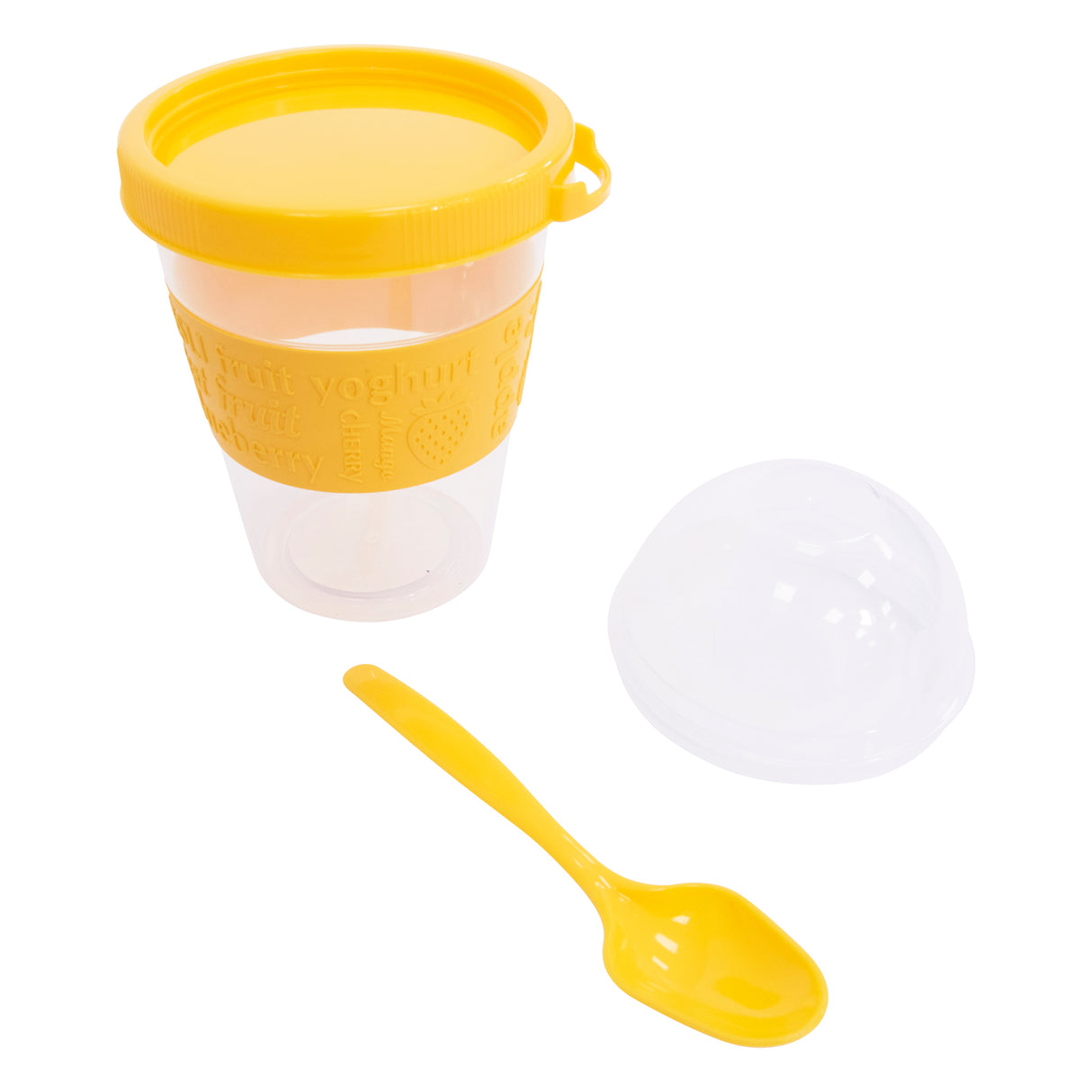 Clear Portable Cereal & Yoghurt Cups with Lids and Spoons – Reusable Overnight Oats Jar On The Go Breakfast Pots - BPA Free - 4 Assorted Colours