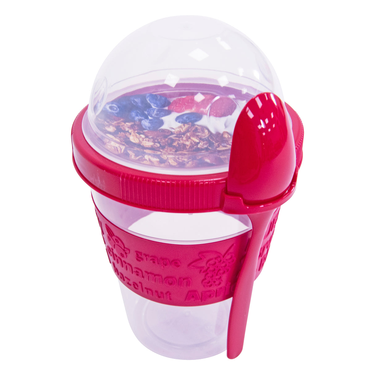 Clear Portable Cereal & Yoghurt Cups with Lids and Spoons – Reusable Overnight Oats Jar On The Go Breakfast Pots - BPA Free - 4 Assorted Colours