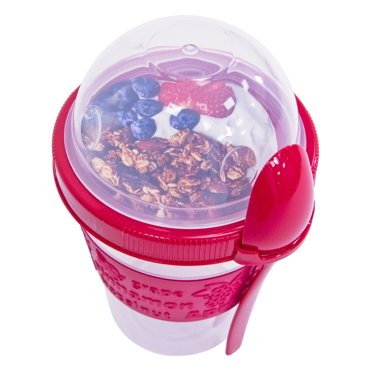 Clear Portable Cereal & Yoghurt Cups with Lids and Spoons – Reusable Overnight Oats Jar On The Go Breakfast Pots - BPA Free - 4 Assorted Colours