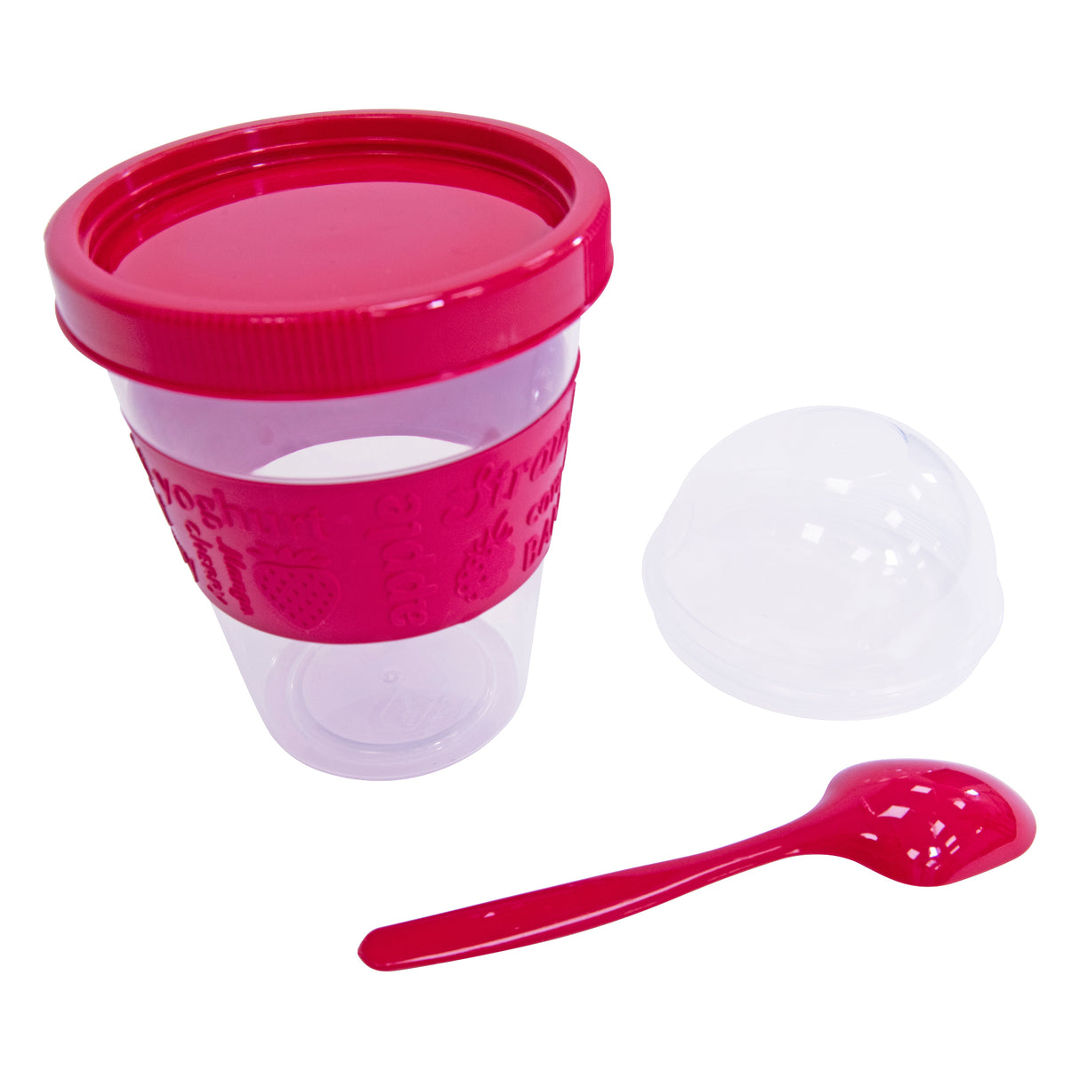 Clear Portable Cereal & Yoghurt Cups with Lids and Spoons – Reusable Overnight Oats Jar On The Go Breakfast Pots - BPA Free - 4 Assorted Colours