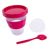 Clear Portable Cereal & Yoghurt Cups with Lids and Spoons – Reusable Overnight Oats Jar On The Go Breakfast Pots - BPA Free - 4 Assorted Colours