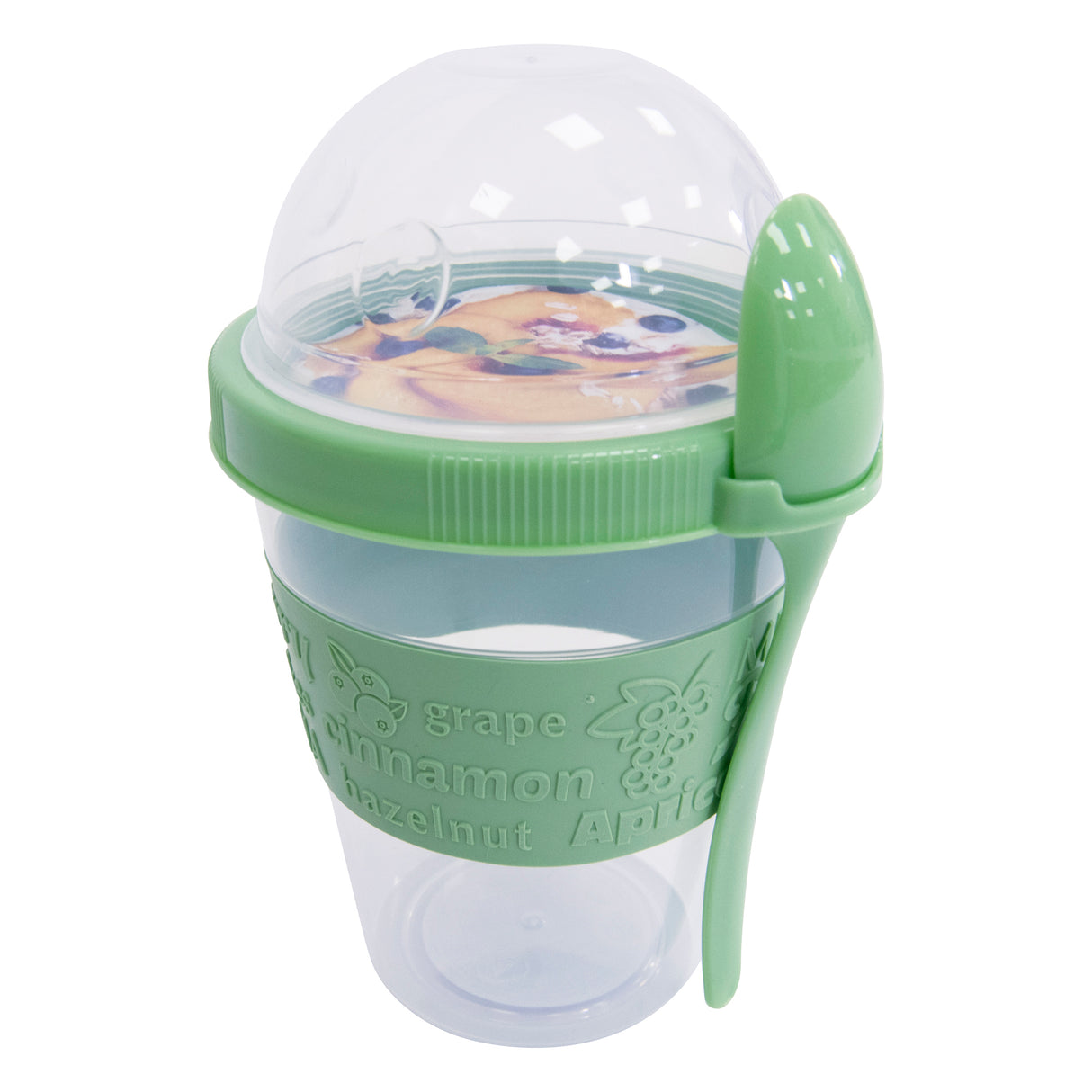 Clear Portable Cereal & Yoghurt Cups with Lids and Spoons – Reusable Overnight Oats Jar On The Go Breakfast Pots - BPA Free - 4 Assorted Colours