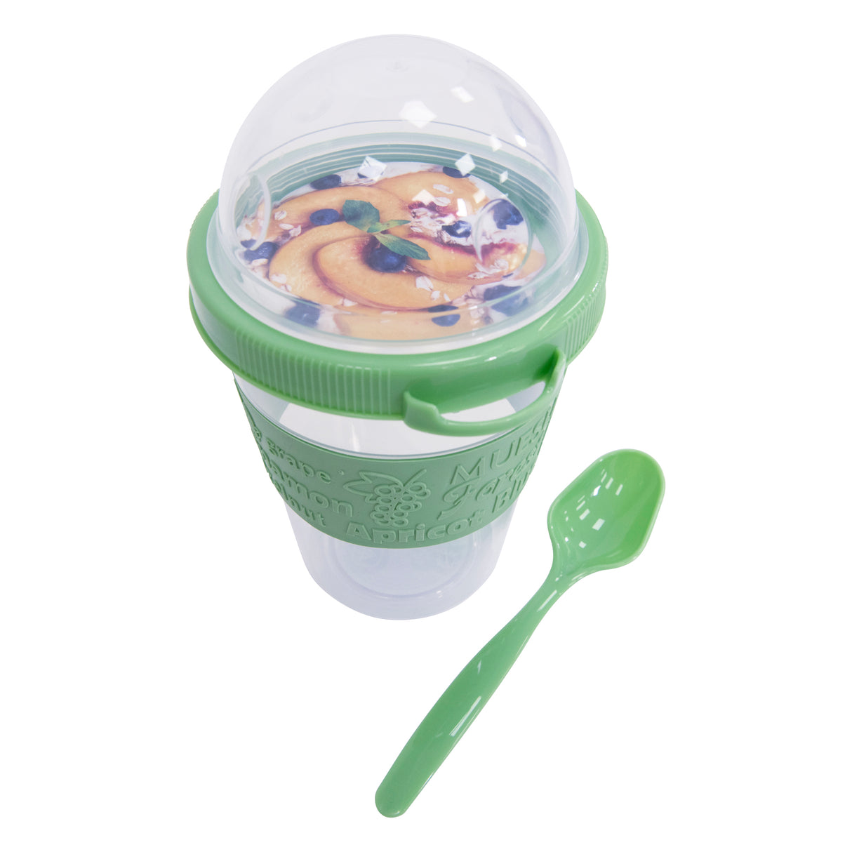 Clear Portable Cereal & Yoghurt Cups with Lids and Spoons – Reusable Overnight Oats Jar On The Go Breakfast Pots - BPA Free - 4 Assorted Colours
