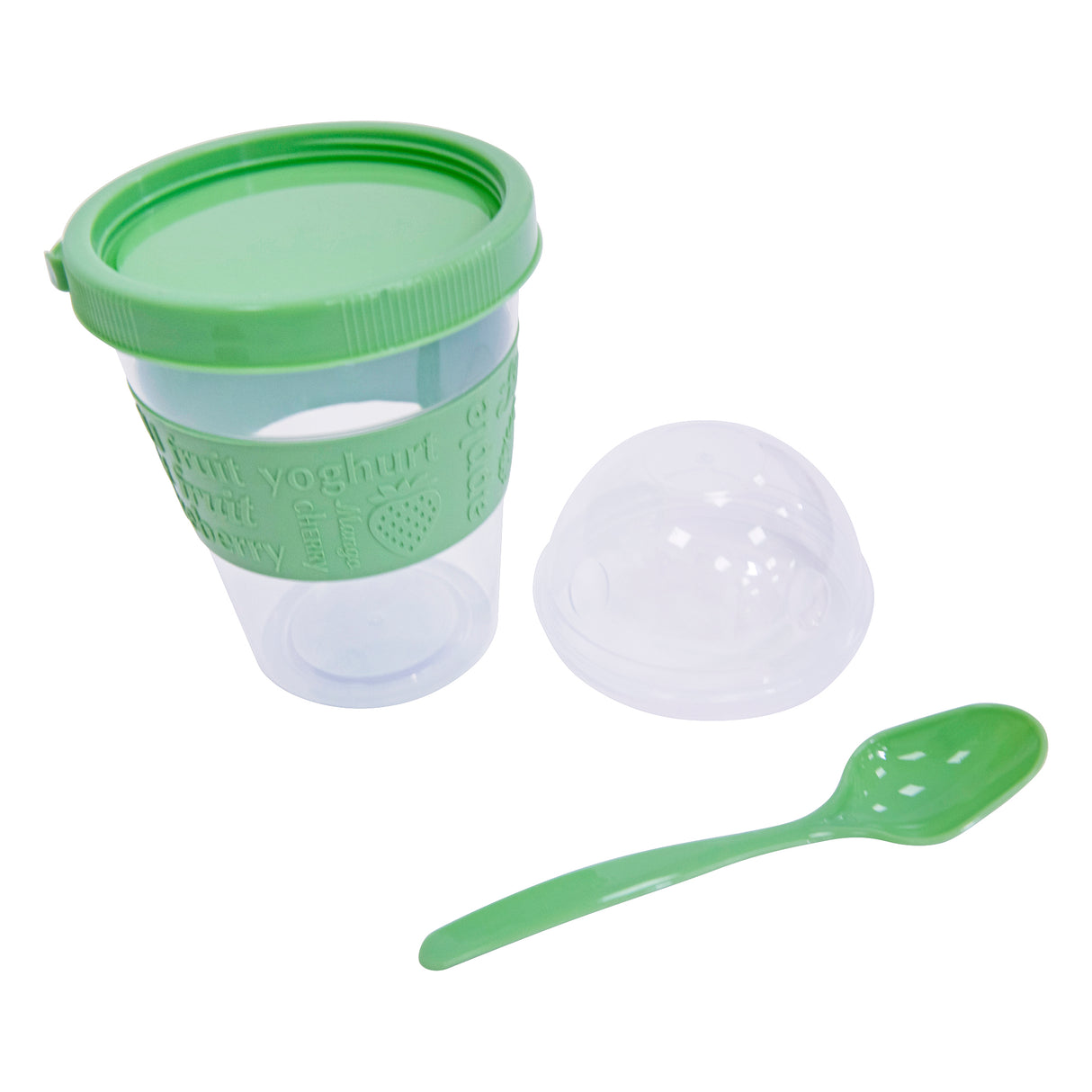 Clear Portable Cereal & Yoghurt Cups with Lids and Spoons – Reusable Overnight Oats Jar On The Go Breakfast Pots - BPA Free - 4 Assorted Colours