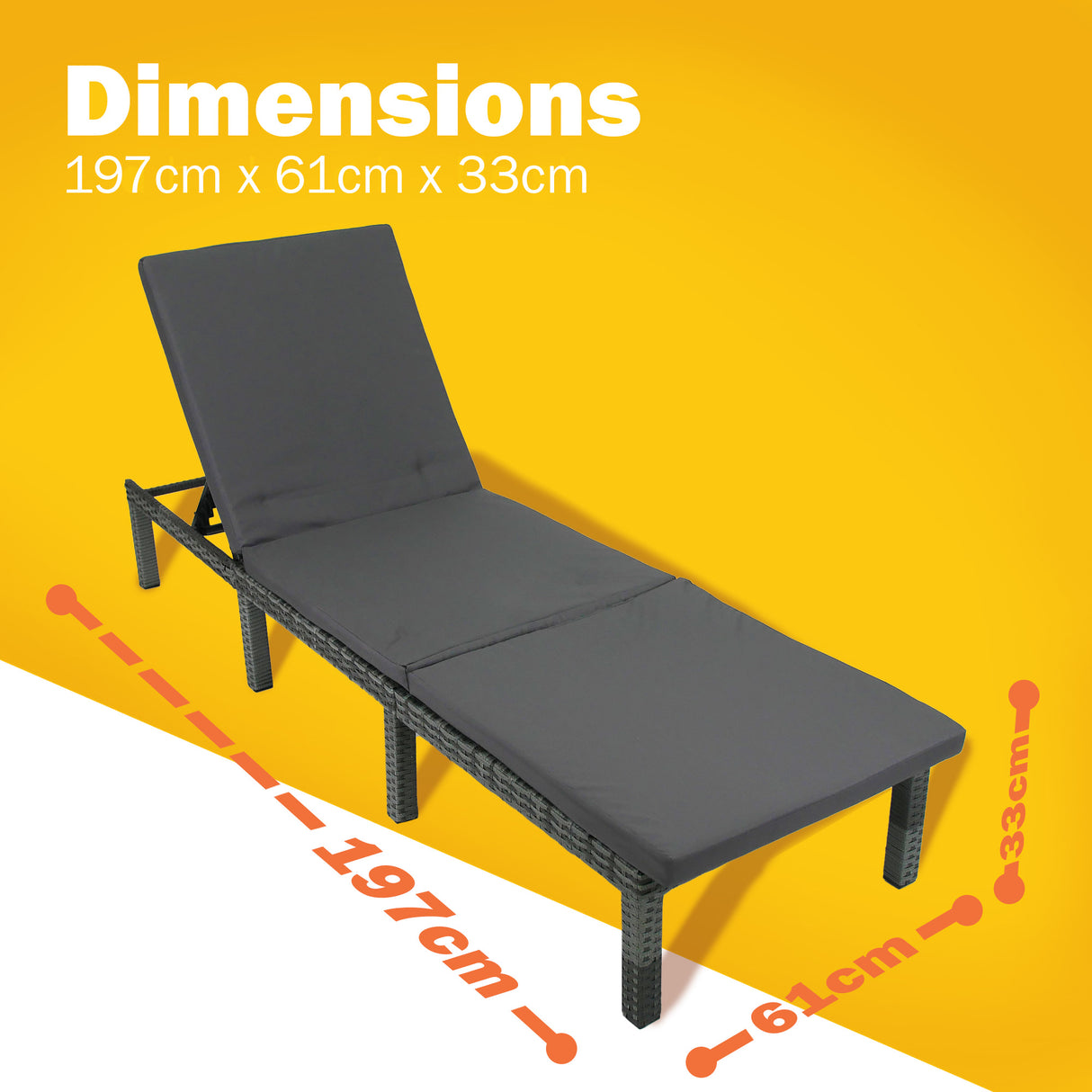 Rattan Sun Lounger with Cushion