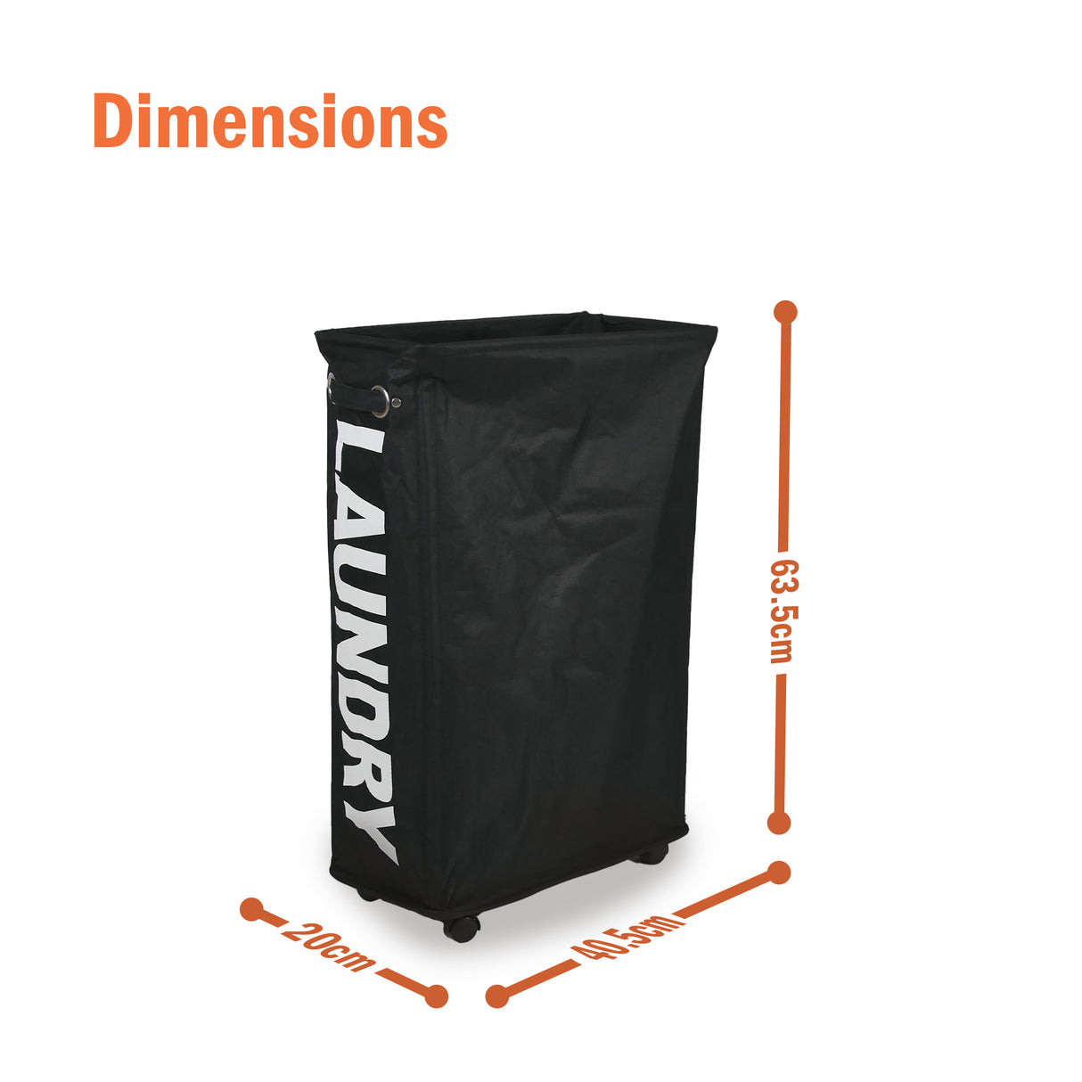 55L Black Laundry Tote Bag with Wheels