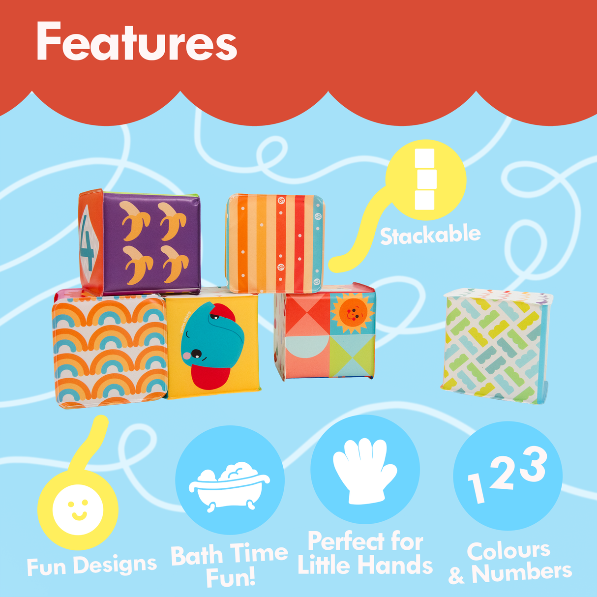 Fisher-Price Bath Blocks 6pcs