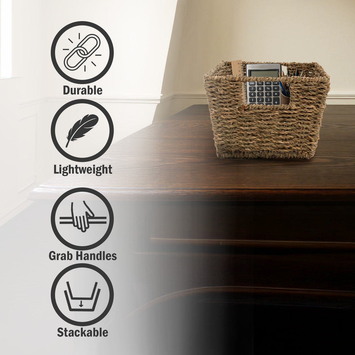 Set of 4 Seagrass Storage Baskets