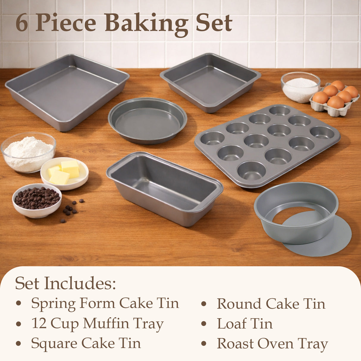 Non-Stick 6 Piece Baking Set