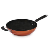 30cm Copper Finish Non Stick Wok with Dual Handle