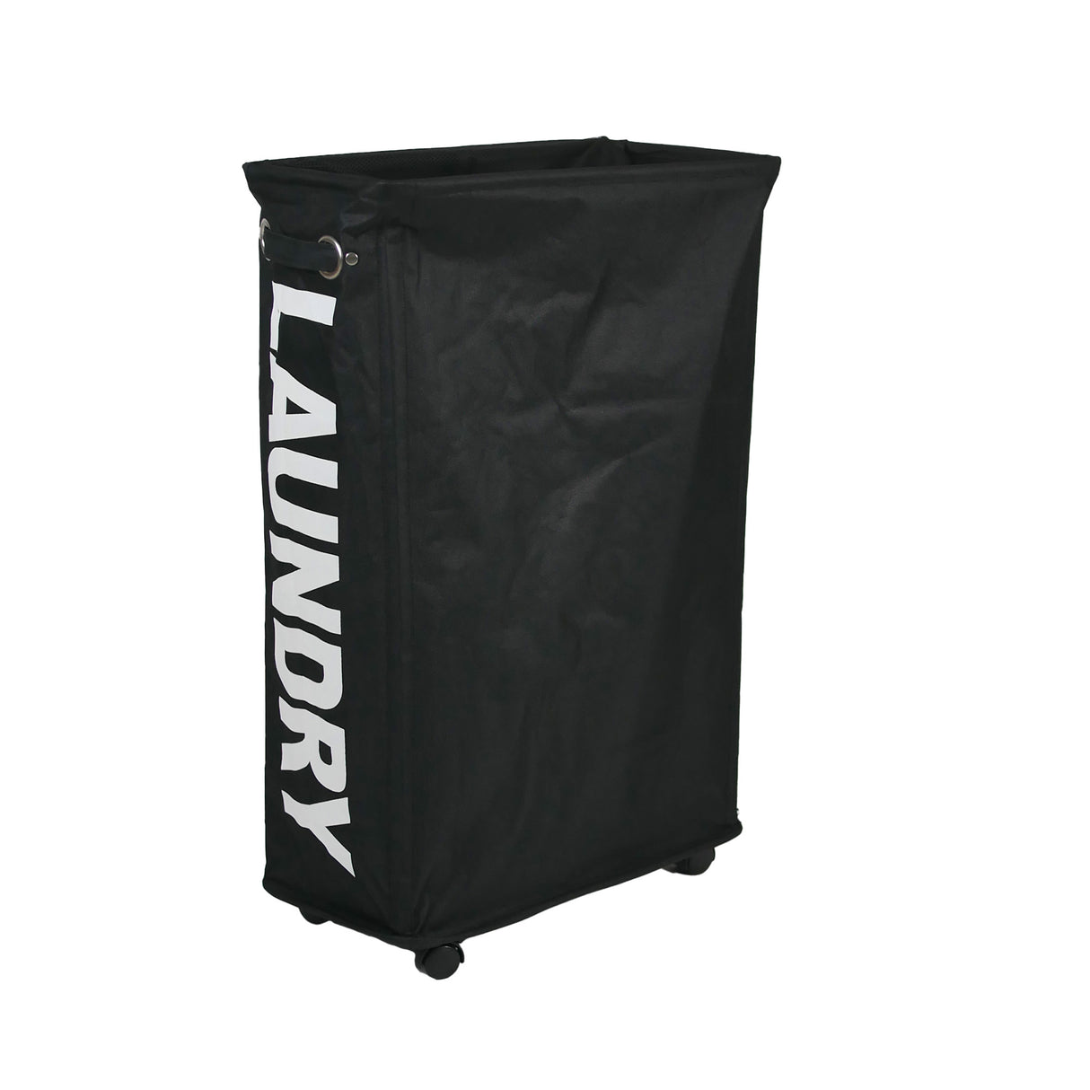 55L Black Laundry Tote Bag with Wheels