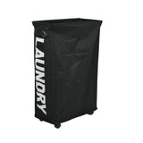 55L Black Laundry Tote Bag with Wheels