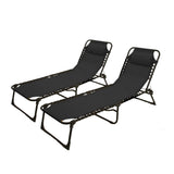 Portable Sun Lounger with Headrest