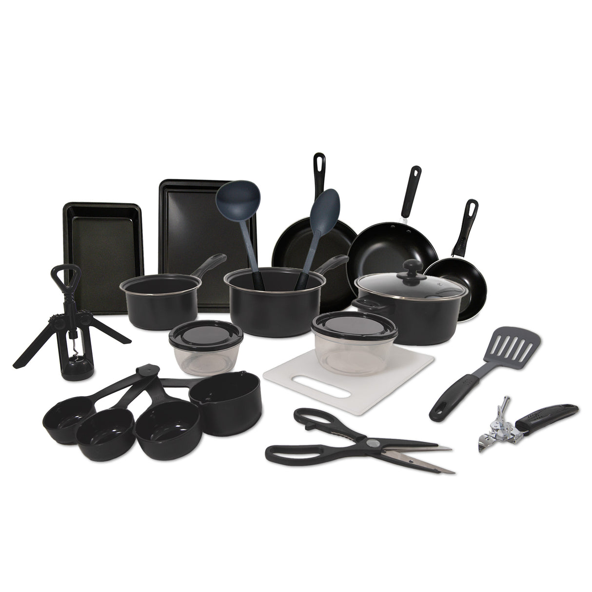 22 Piece Basic Cookware & Untensil Starter Cooking Set
