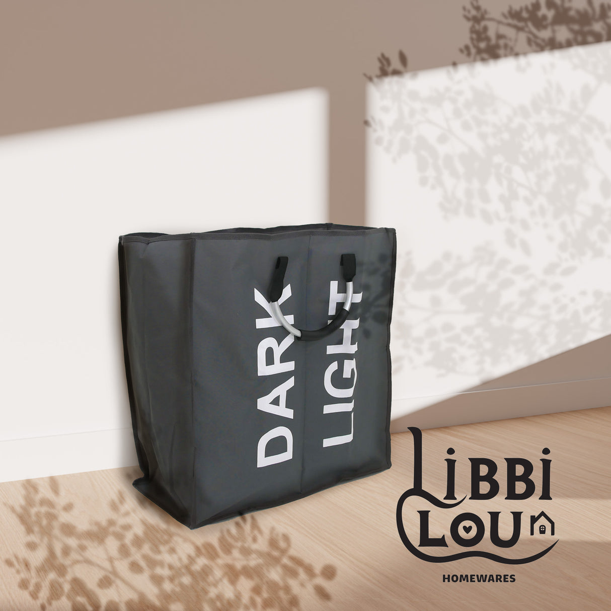 2 Section Grey Double Laundry Hamper