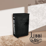 55L Black Laundry Tote Bag with Wheels
