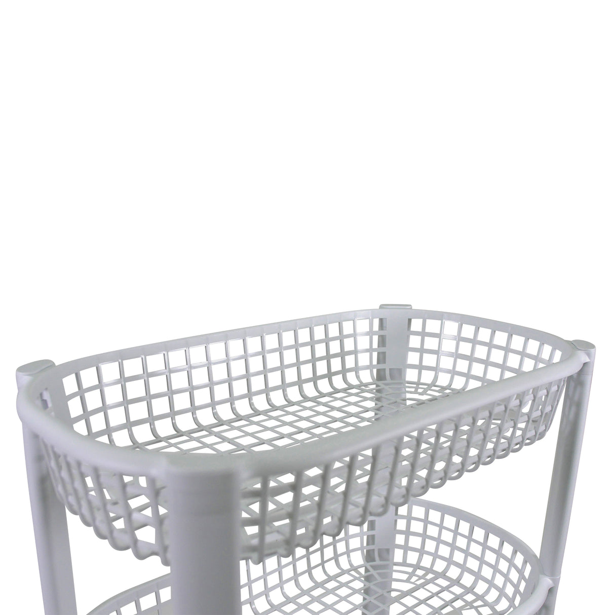Plastic Storage Trolley Unit with Wheels 4 Tier Utility Kitchen Cart, Office, Bathroom, Bedroom Storage Unit 78x46x26cm (White)