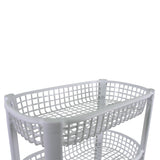 Plastic Storage Trolley Unit with Wheels 4 Tier Utility Kitchen Cart, Office, Bathroom, Bedroom Storage Unit 78x46x26cm (White)