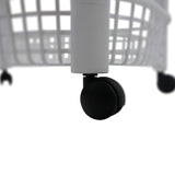Plastic Storage Trolley Unit with Wheels 4 Tier Utility Kitchen Cart, Office, Bathroom, Bedroom Storage Unit 78x46x26cm (White)