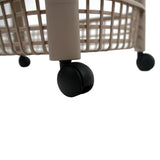 Plastic Storage Trolley Unit with Wheels 4 Tier Utility Kitchen Cart, Office, Bathroom, Bedroom Storage Unit 78x46x26cm (Sand)