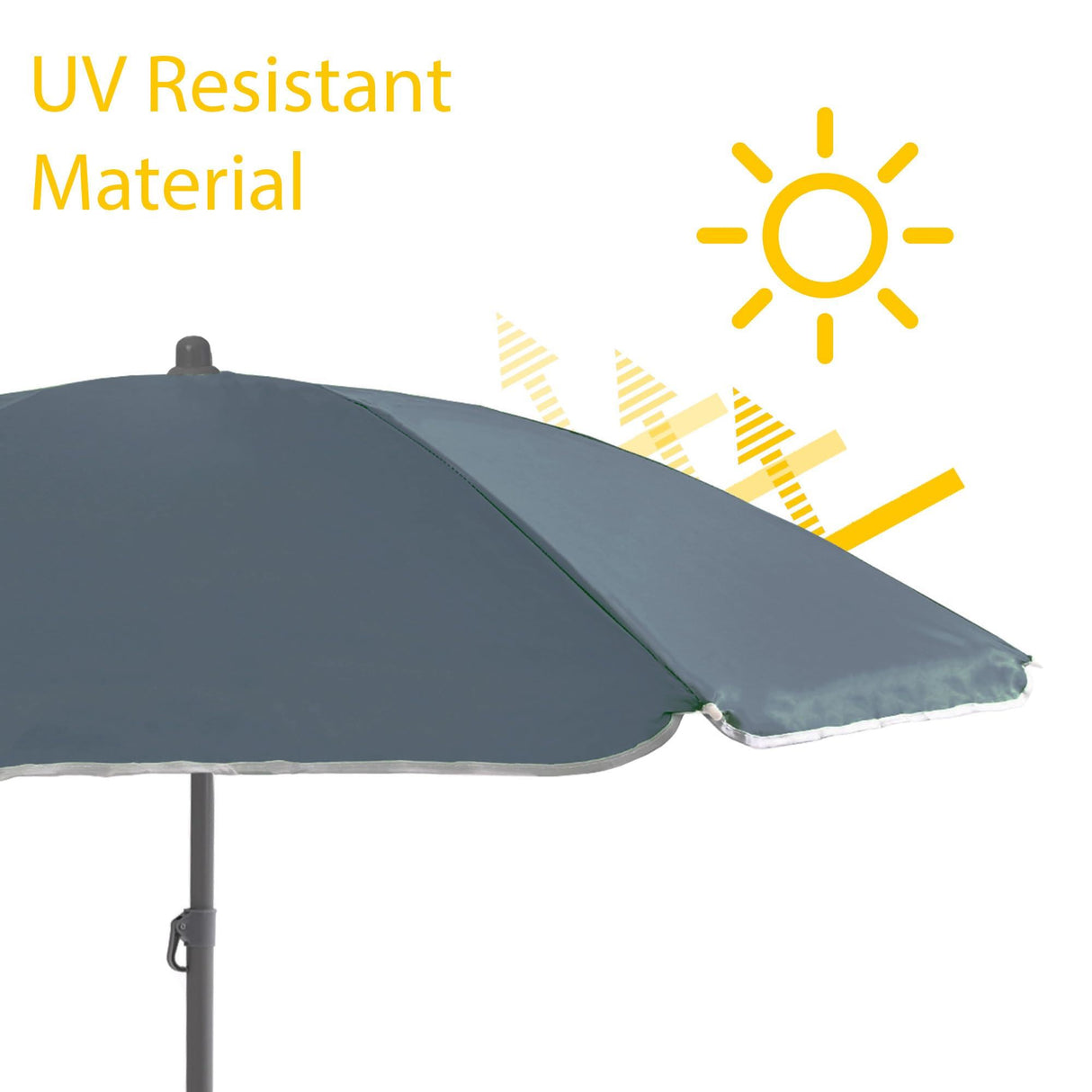 240cm (7ft 8in) Grey Parasol with Base Garden