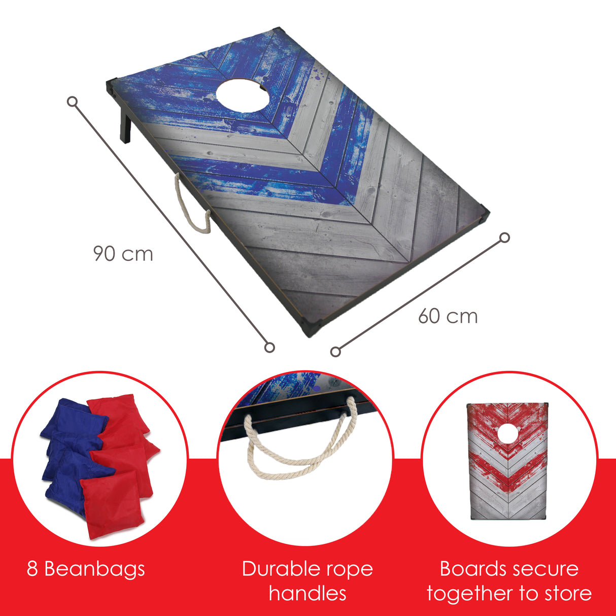 Wooden Bean Bag Toss Cornhole Game - Rustic