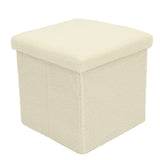 Teddy Boucle Foldable Footstool/Ottoman Storage Box