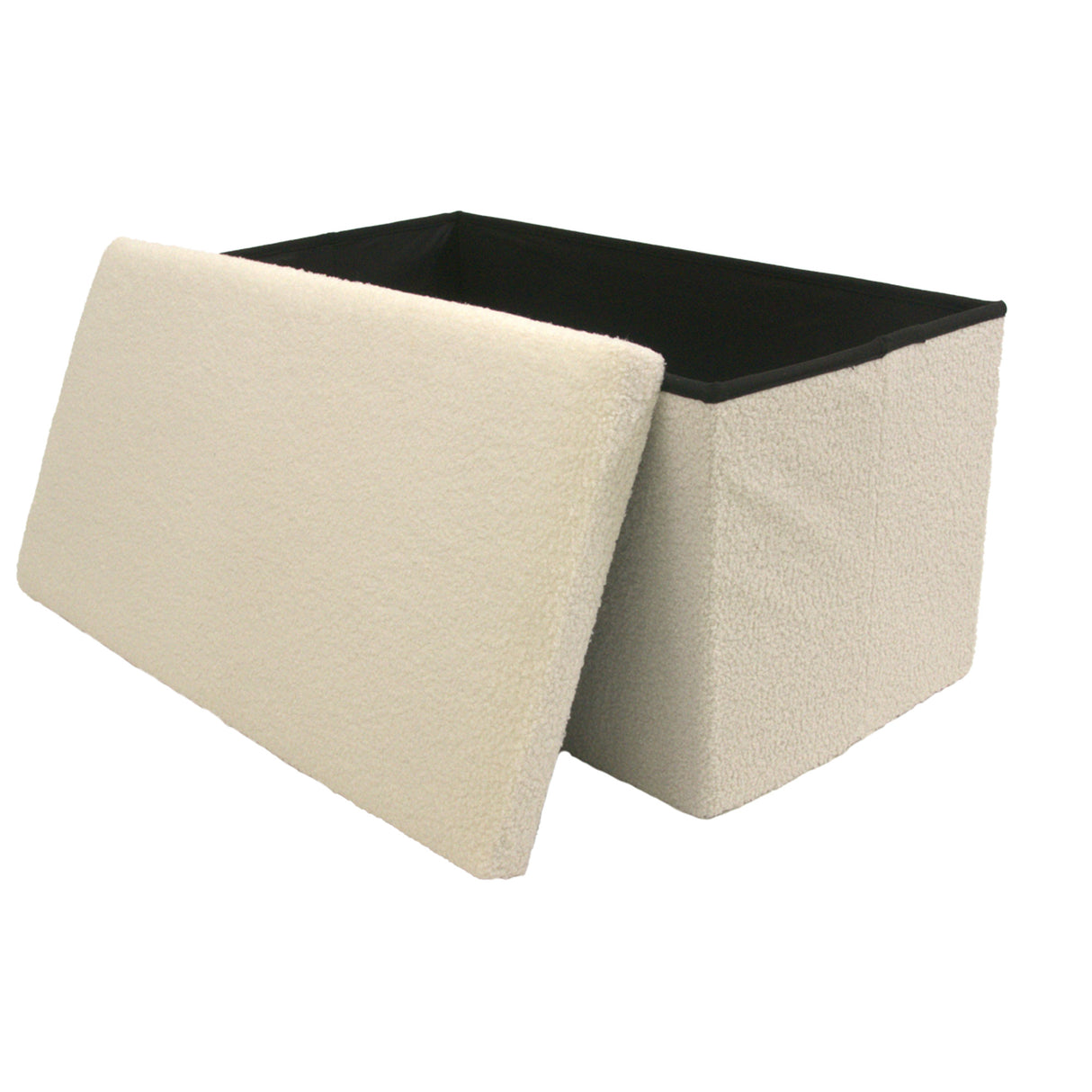 Teddy Boucle Foldable Footstool/Ottoman Storage Box