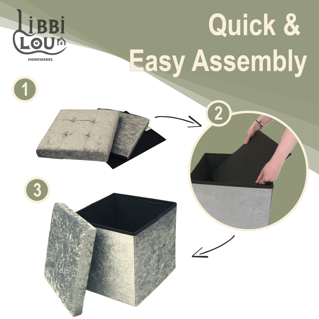 Foldable Footstool/Ottoman Storage Box