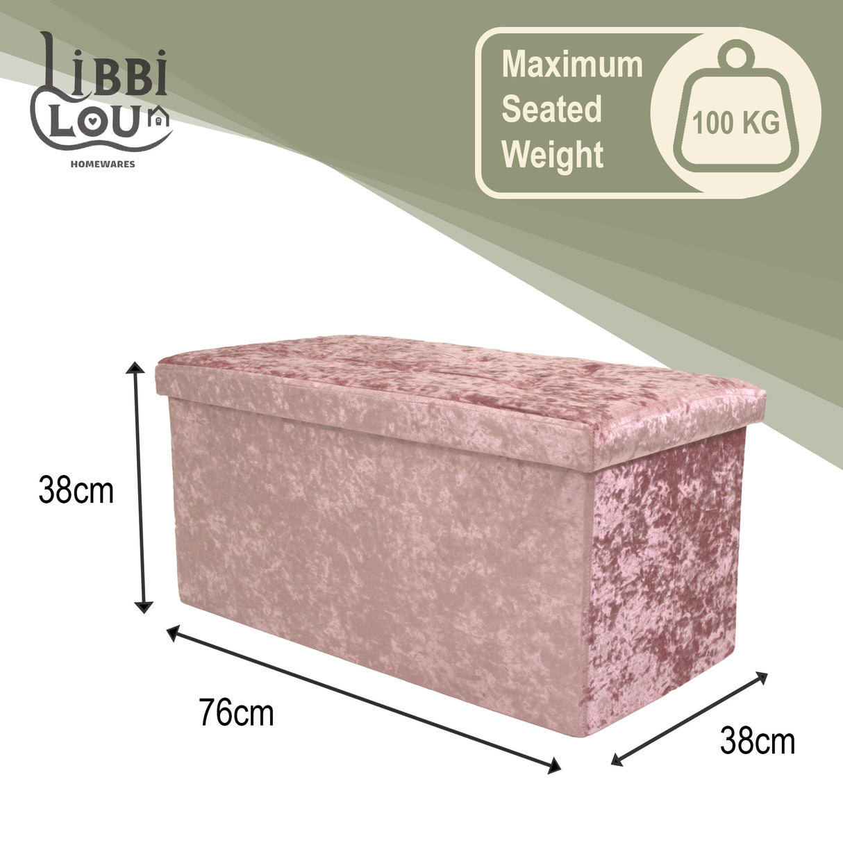 Velvet Foldable Footstool/Ottoman Storage Box