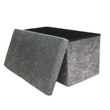 Velvet Foldable Footstool/Ottoman Storage Box