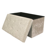 Velvet Foldable Footstool/Ottoman Storage Box