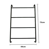 Over The Door Towel Rail Black 4 Tier Towel Rack, Hanging Metal Towel Rack Holder with 4 Bars, Over Door or Wall Mounted Towel Storage Bathroom Towel Rack 73x43cm
