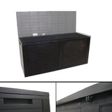Outdoor Garden Storage Box with Lid 115x44x53cm Water Resistant Recyclable Lockable Plastic Deck Box Storage Container for Cushions, Wellies, Logs, Coal & Garden Tools (240L)