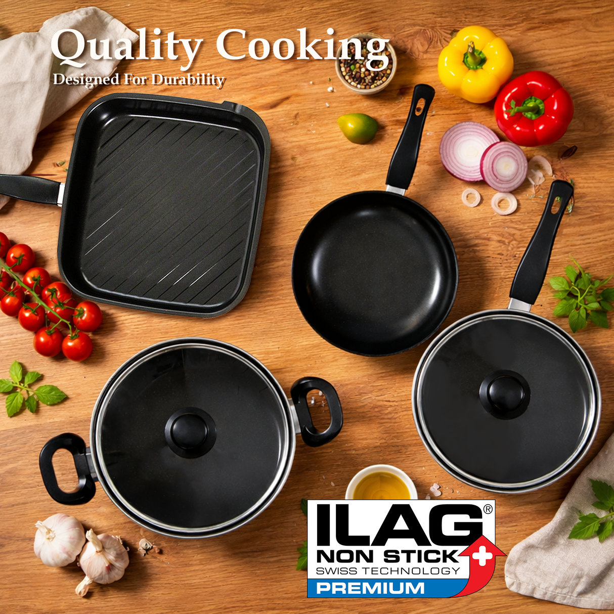 10 Piece Non Stick Pots & Pans Starter Set