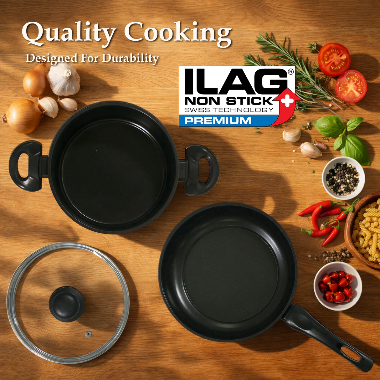 7 Piece Non Stick Pots & Pans Set