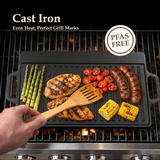 Reversible Cast Iron Griddle Plate