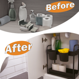 2 Black Bathroom Organisers