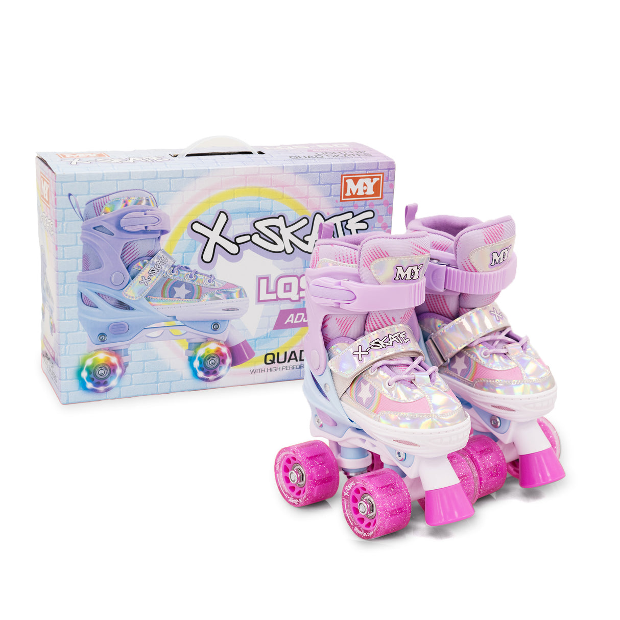 Adjustable Quad Roller Skates With Light Up Wheels
