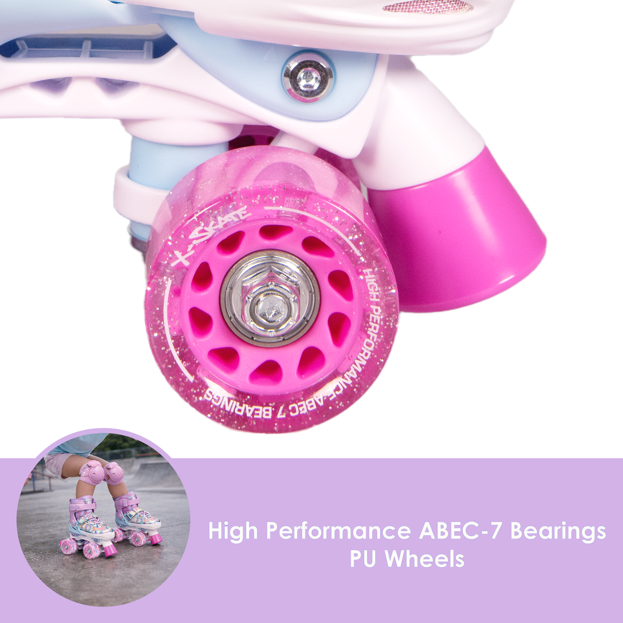 Adjustable Quad Roller Skates With Light Up Wheels