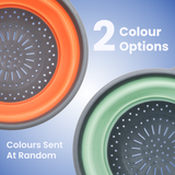 Collapsible Silicone Kitchen Colander Space Saving Folding Food Strainer for Kitchen & Travel (23cm) BPA-Free - Assorted Colours