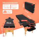 Portable 3 Section Wooden Massage Table