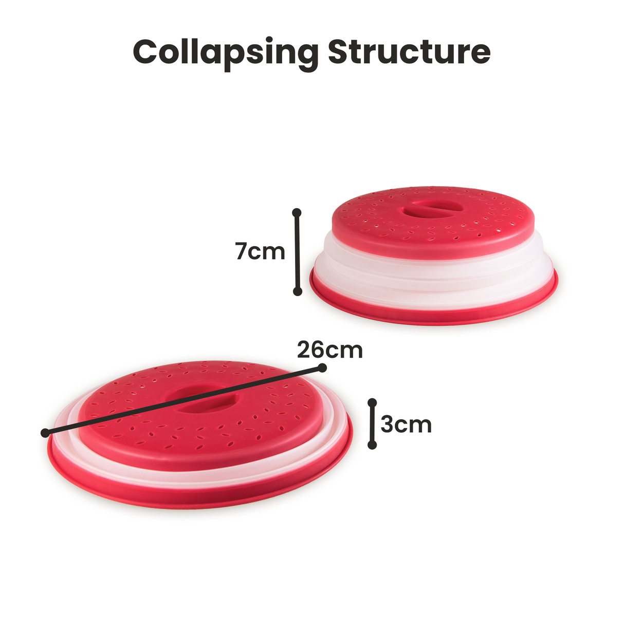 Microwave Cover for Food Collapsible Microwave Splatter Cover with Steam Vents Microwave Colander BPA Free - Assorted Colours